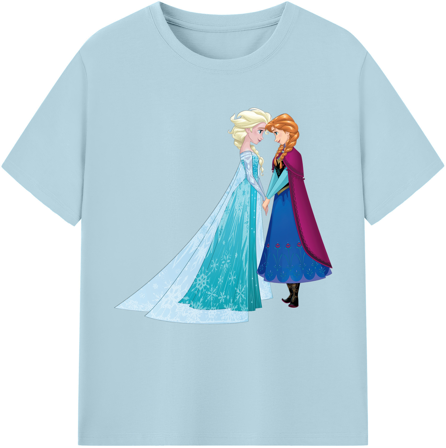 （画像用） アナと雪の女王 アンナ エルサ Frozen Anna Elsa 綿100％半袖Tシャツ（フロントプリント）